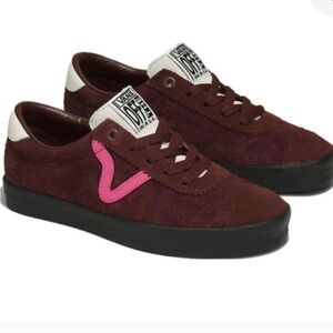 NEW Women’s VANS Sport‎ Low Shoe Burgundy pink hairy suede  508357 Sz 7.5